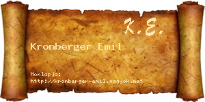 Kronberger Emil névjegykártya